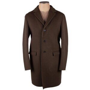 JIL SANDER green wool classic overcoat